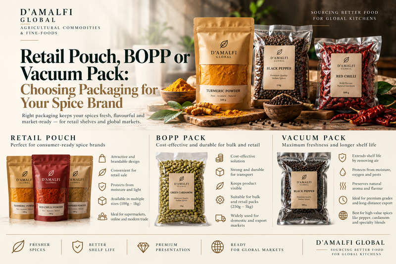 Retail Pouch, BOPP or Vacuum Pack: Choosing Packaging for Your Spice Brand