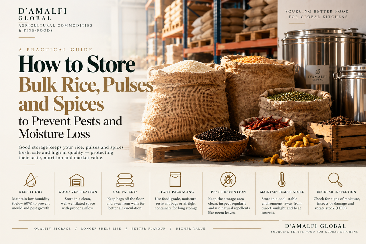 How to Store Bulk Rice, Pulses and Spices to Prevent Pests and Moisture Loss