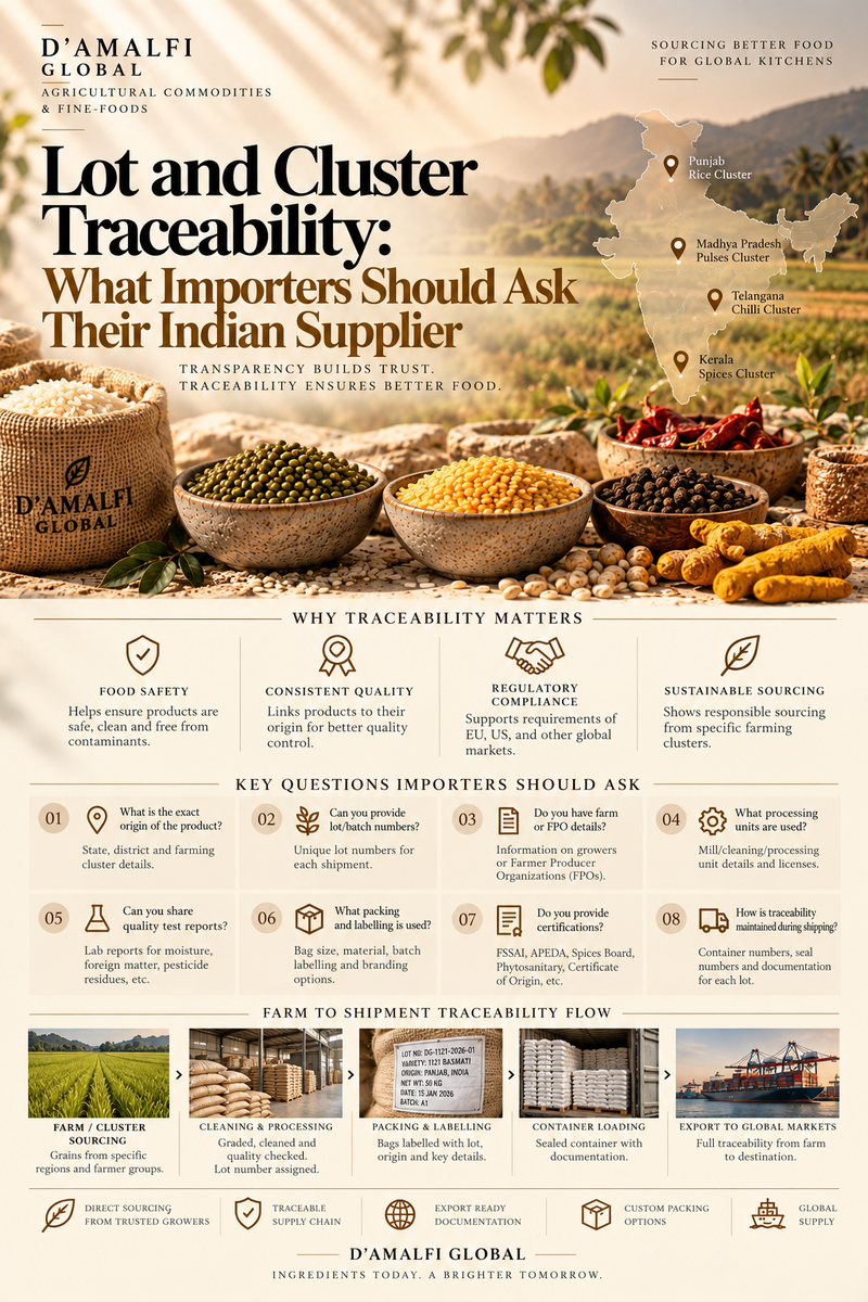 Lot and Cluster Traceability: What Importers Should Ask Their Indian Supplier