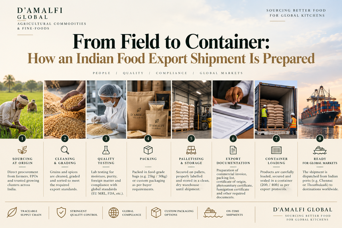 From Field to Container: How an Indian Food Export Shipment Is Prepared