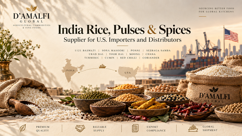 India Rice, Pulses & Spices Supplier for U.S. Importers and Distributors