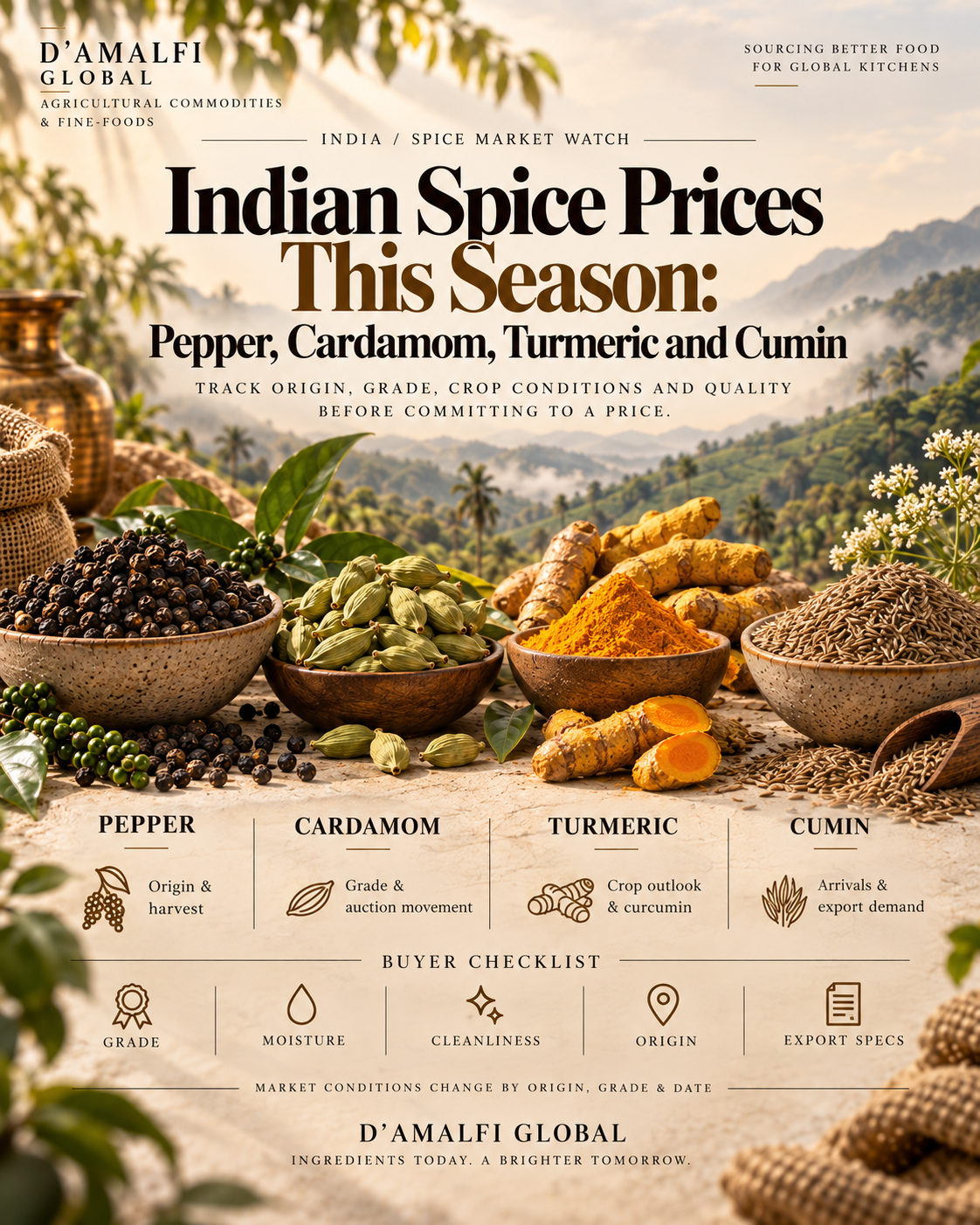 Indian Spice Market Signals: Pepper, Cardamom, Turmeric and Cumin