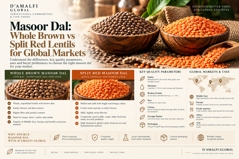 Masoor Dal: Whole Brown vs Split Red Lentils for Global Markets