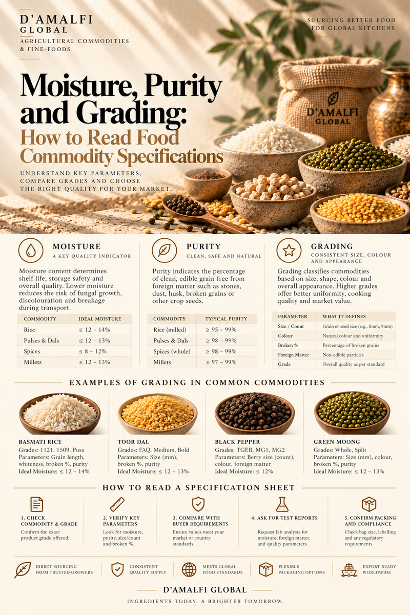 Moisture, Purity and Grading: How to Read Food Commodity Specifications