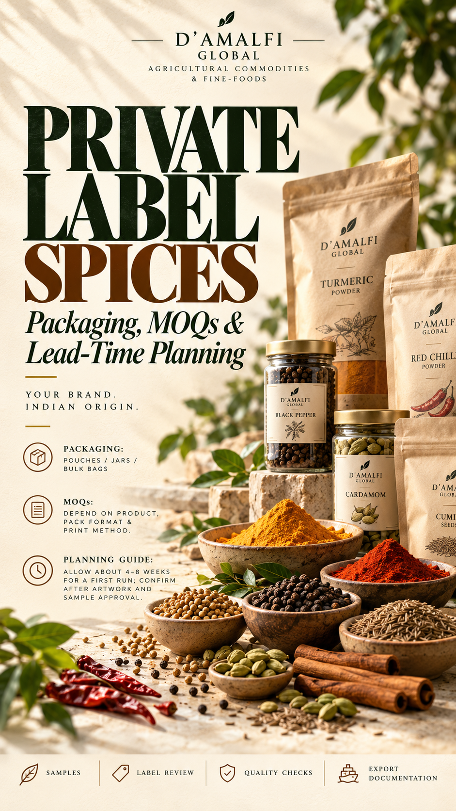 Private Label Spices from India: Packaging, MOQs and Lead-Time Plannin